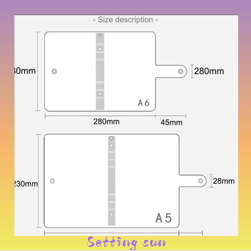 A6/A5 Clear Soft PVC Notebook Binder Cover Planner 6-Ring Loose-Leaf Folder Stationary TN