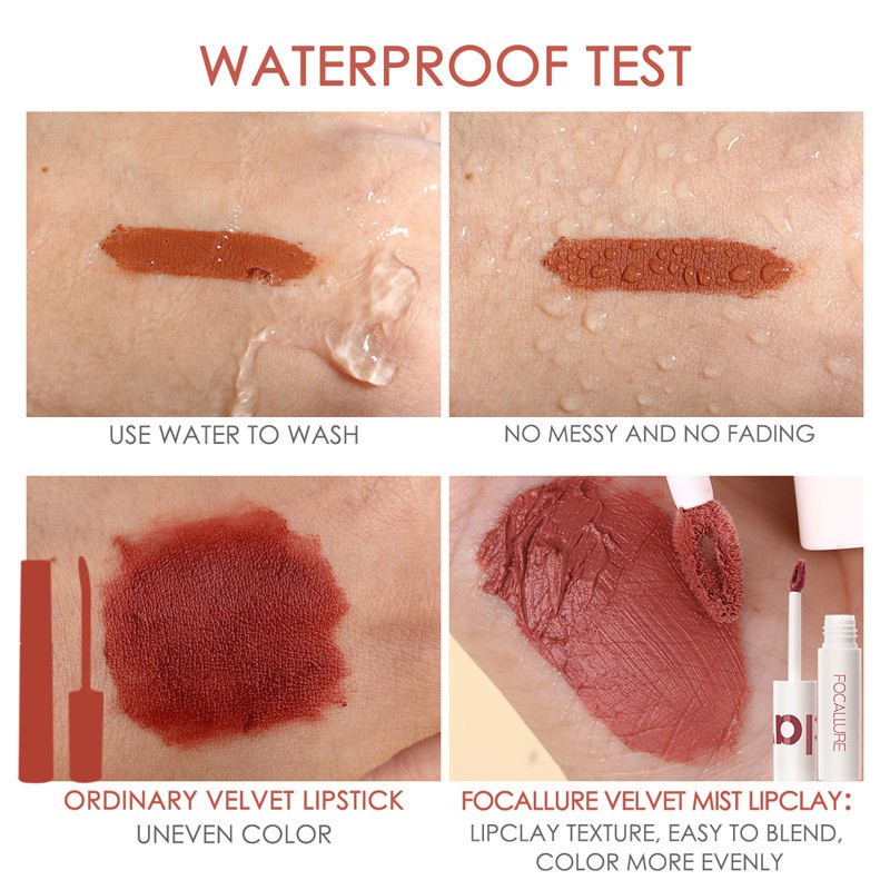 FOCALLURE Lipstik Madam Kosmetik Beludru-kabut Mousse Matte &amp; Halus Lip Clay Lip Cream FA179