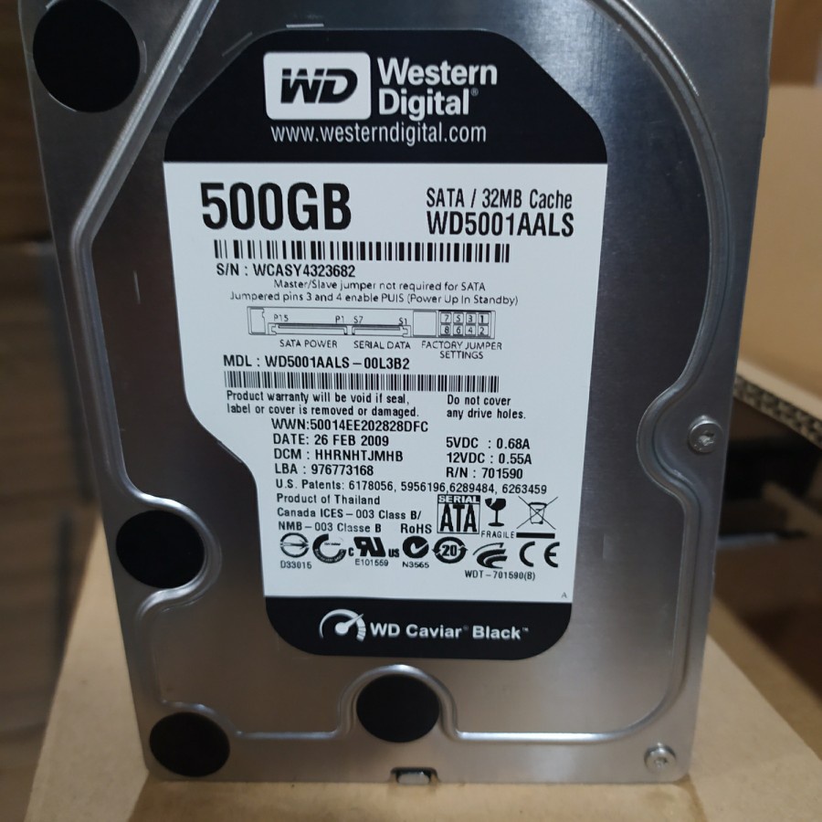 hdd/hardisk 500GB WD BLACK 3,5 inc Perfomance Hard Drive