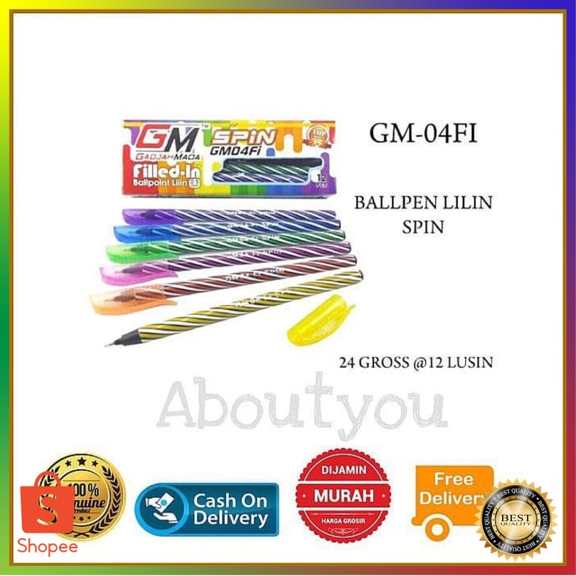 

Super Pen Bolpen Murah SPIN GM04F1 Pena Pulpen Ballpoint Model Lilin Unik Lu GBU1773 Terlaris