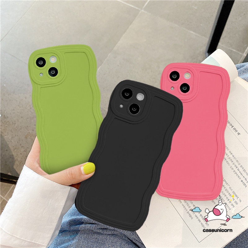 Casing Wave Edge Case Mewah Simple Warna Solid Oppo A17 A16 A57 A77s A12 A17K A55 A15 A16K A95 A54 A96 A7 A78 A58 A76 A3s A9 A5 A16E A16s A74 A1K A5s Reno 8T 7Z 58 8Z 6 A53 A12e F9 A52