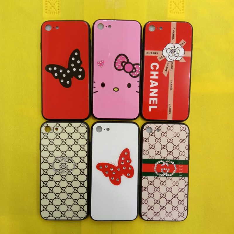 CASE KACA GAMBAR/POLOS CEWEK COWOK IPHONE 6/ IP.6PLUS/ IP.7/8/ IP.7PLUS/ IP. X/XS/IP.XR/ IP XS MAX/I