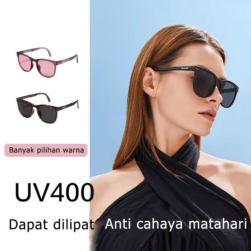 【Barang spot】Kacamata Hitam Wanita Lipat Korea Fashion KacaMata Gaya Pantai Terbaru Bisa di LIPAT Sunglasses Anti-UV Wanita Pria Import Kacamata Murah