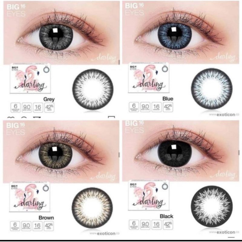 X2 Darling Softlens Warna Ukuran Normal Sampai -3.00