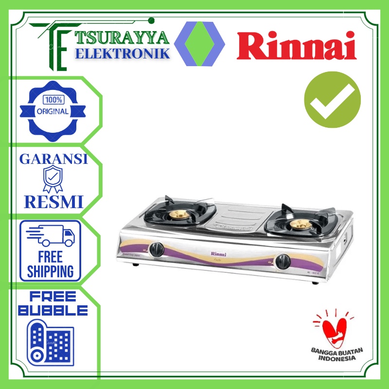 RINNAI Kompor Gas [2 Tungku] RI-522 E / RI522 E/ RI 522 E / 522E