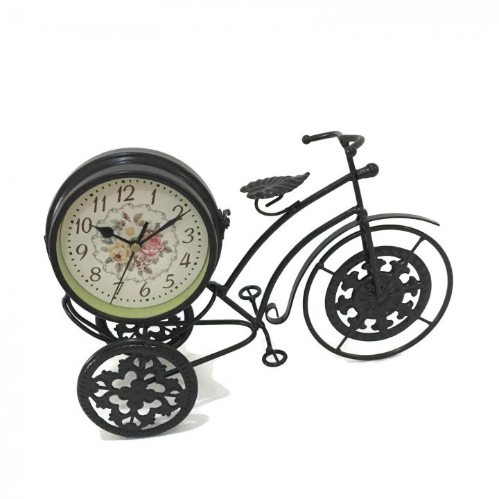 Vintage Retro Metal Bicycle Two Sided Table Clock Decoration
