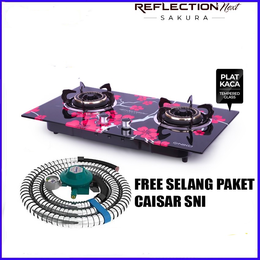 NIKO KOMPOR TANAM/KOMPOR GAS 2 TUNGKU REFLECTION NEXT SAKURA FREE SELANG PAKET