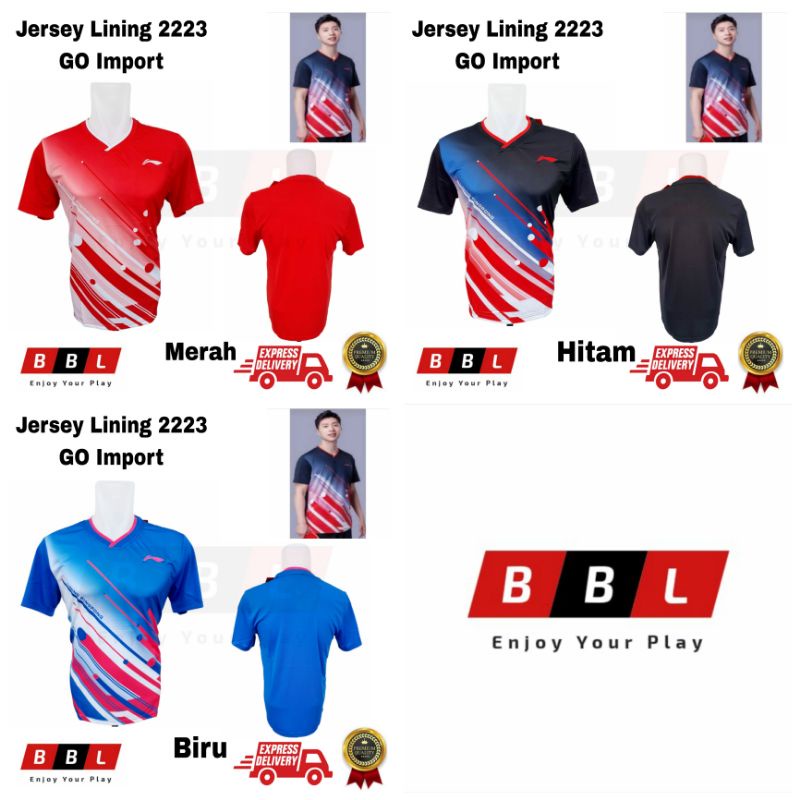 Kaos Badminton Lining 2223 Import Jersey bulutangkis Lining import Kaos badminton murah