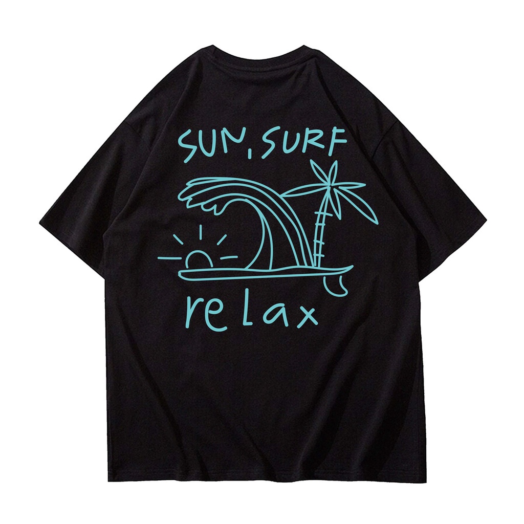 Fairgoods Kaos Oversize - Sun Surf - Hitam
