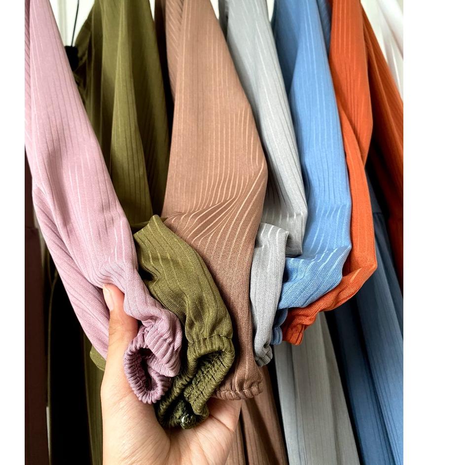 Termurah LUNARA MAXY/ Gamis Susun Polos Ruffle/ Gamis Canda Susun Bahan Adem/ Dress Susun Rempel/ Ga