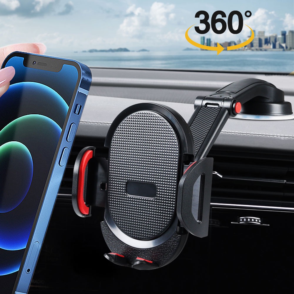 360 ° Bracket Stand Holder Handphone Universal Dapat Diputar Untuk Mobil Android / iPhone
