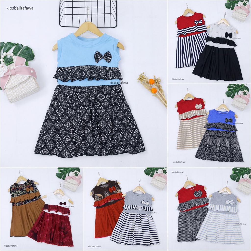 Dress Loona uk Bayi - 4 Tahun / Dres Pesta Anak Perempuan Cewek Baju Batik Murah Pesta Yukensi