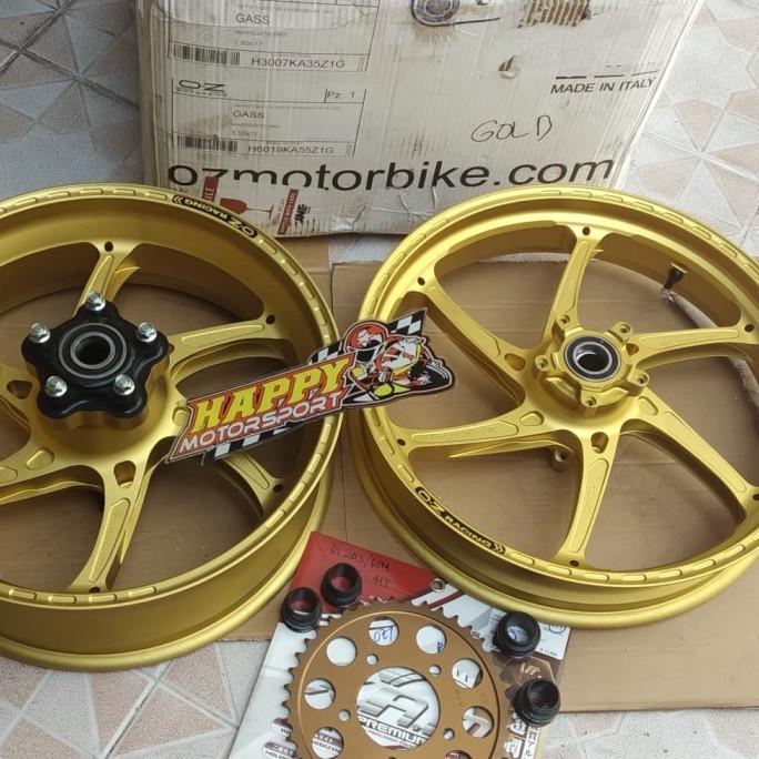 PRODUK- VELG RACING MERK OZ RACING KAWASAKI ZX636 GASS RS-A TECHNO GOLD ITALY .
