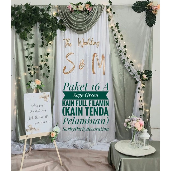 Paket Backdrop Tunangan Background lamaran nikahan Aqiqah khitan Paket 16 Brukat