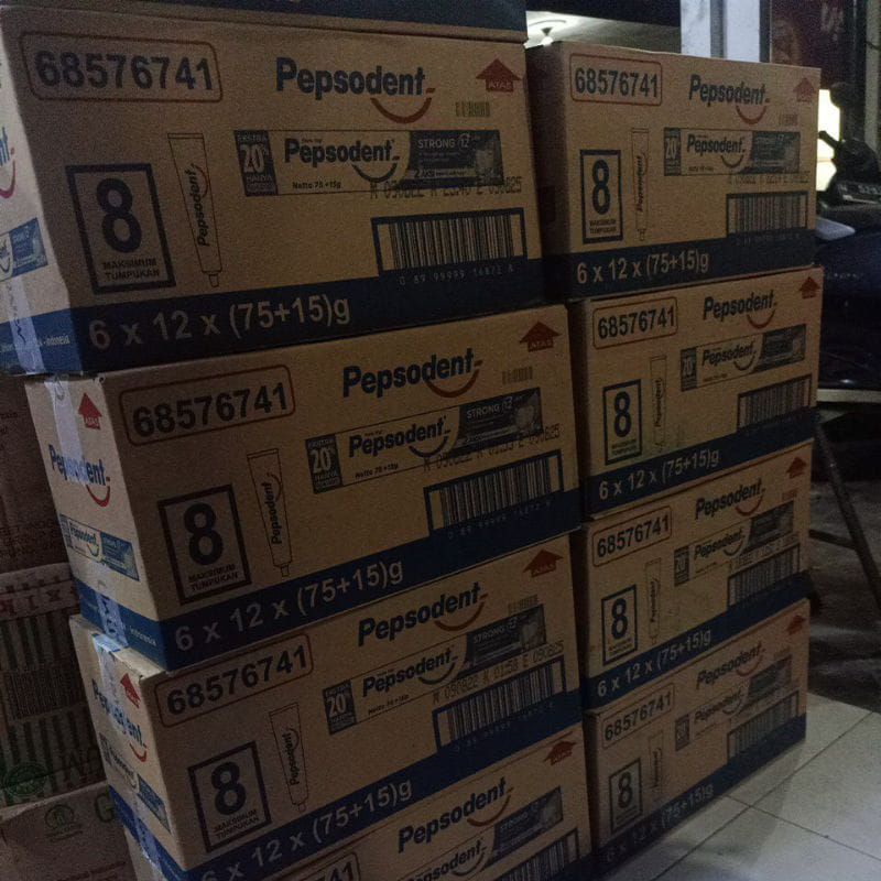 (COD) PEPSODENT STRONG 75+15g EXSTRA 20% Paket 12pcs / Pepsodent Strong 1 Pack 12pcs