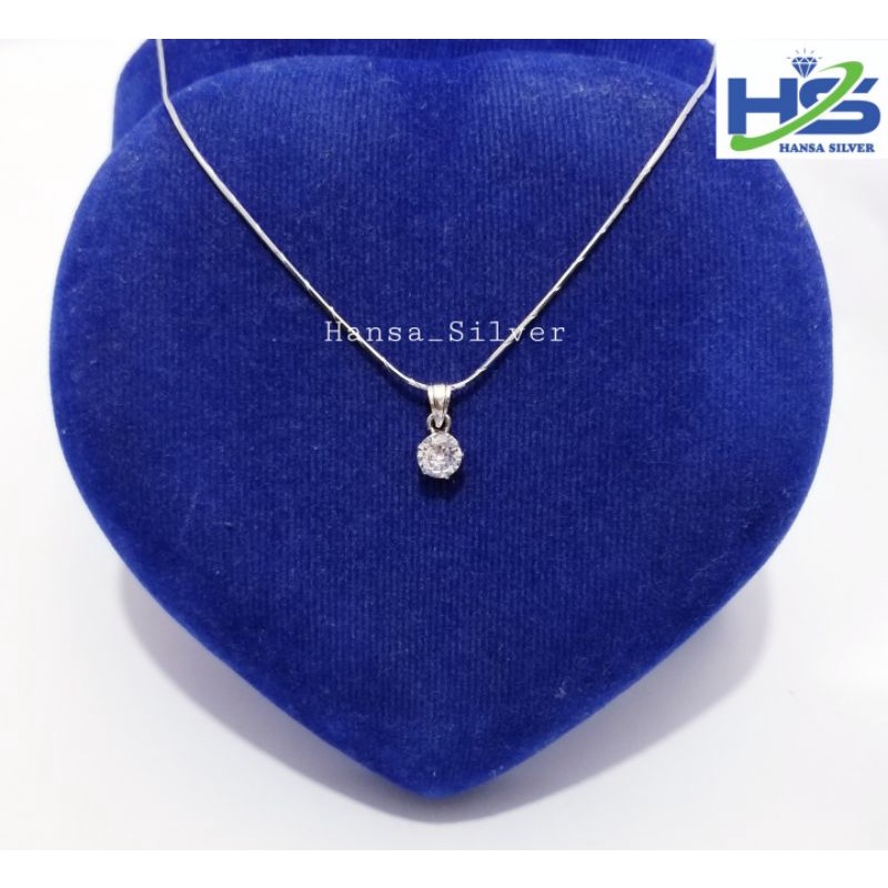 Kalung Perak Wanita Asli Silver 925 Lapis Emas Putih Cassandra Italy Liontin Desi - Kalung Wanita Anti Karat