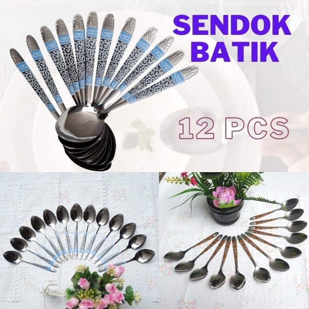 Lusinan Sendok Batik Stainless - Sendok Batik