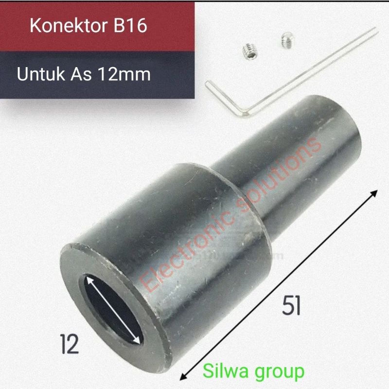 konektor sambungan as polos ke chuck B16