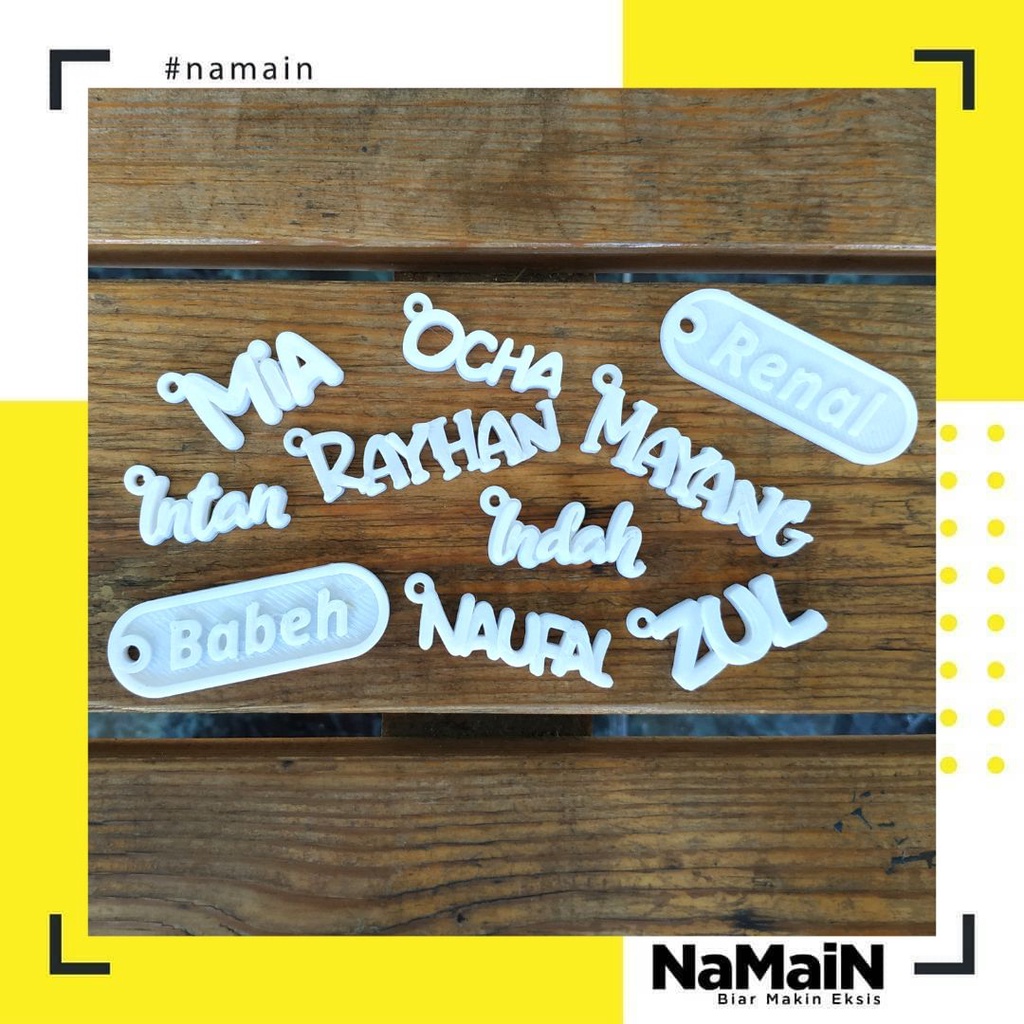 Gantungan Kunci Nama Custom 3D | 3D Printing