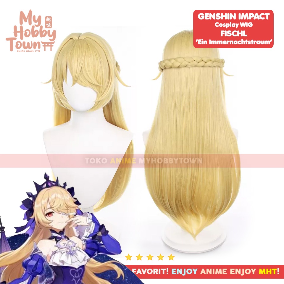 Wig Cosplay Anime Game Genshin Impact : Fischl Ein Immernachtstraum Rambut Palsu