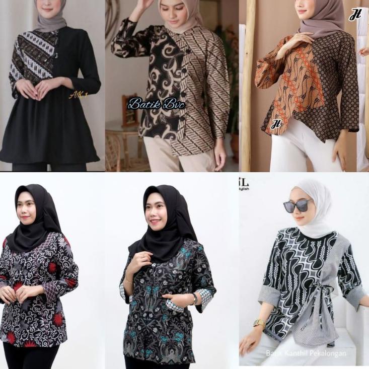 Batik wanita ASJ SA HRB026 Kenongo Kemeja Tosca Pendek {JPK.18Oc22g}