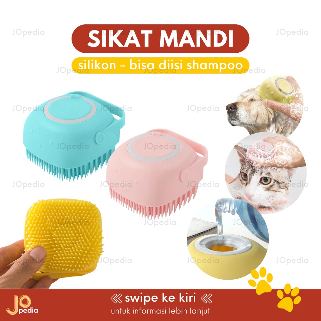 SIKAT MANDI SILIKON Kucing Anjing Sisir Bulu Hewan Grooming Bath Brush for Pet