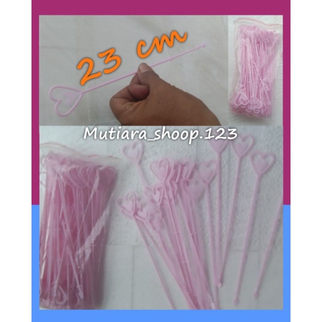 STIK KARTU UCAPAN BUKET ULTAH LOVE PINK 23 Cm