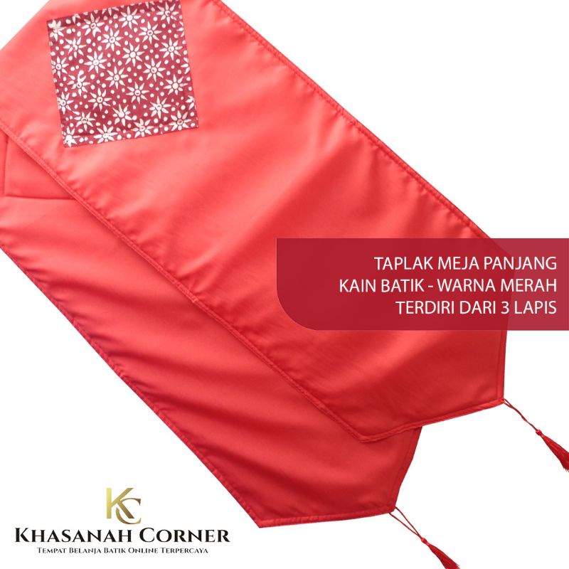 Taplak Meja Panjang 208x27 cm Runner Table Cloth Cover Persegi Kain Batik Wayang Lurik Tenun Katun W