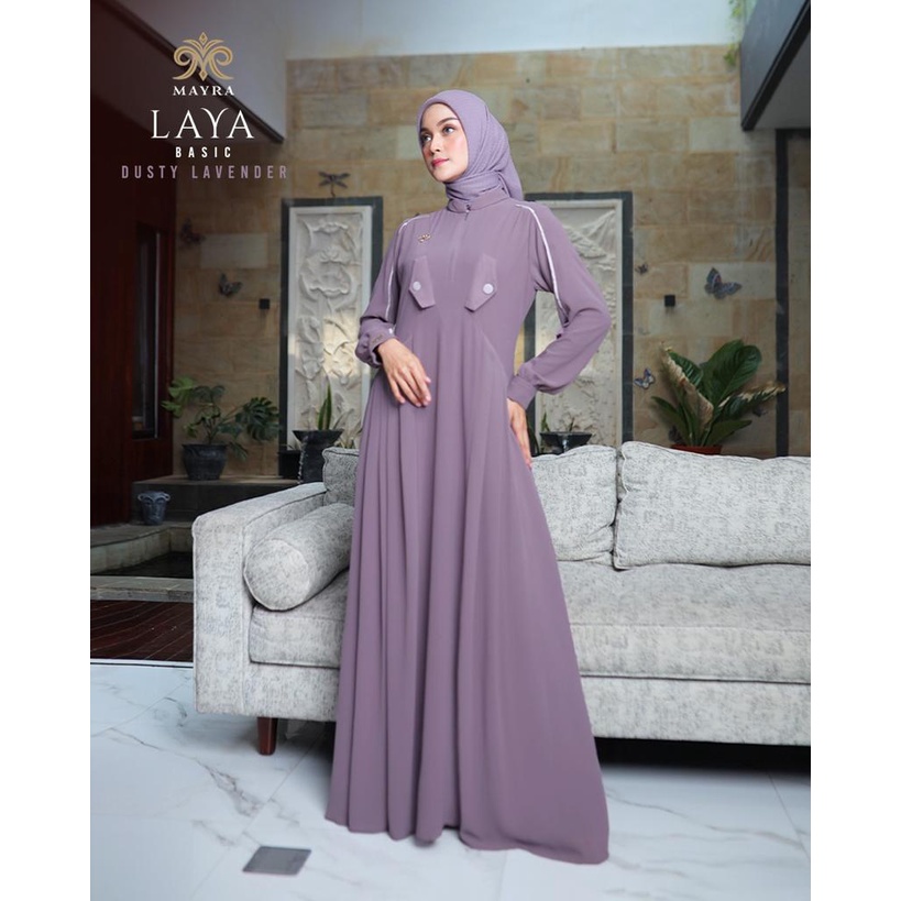 MAYRA BASIC DRESS GAMIS LAYA | LINING BABYDOLL ARMANY | RISLETING DEPAN BELAKANG-5