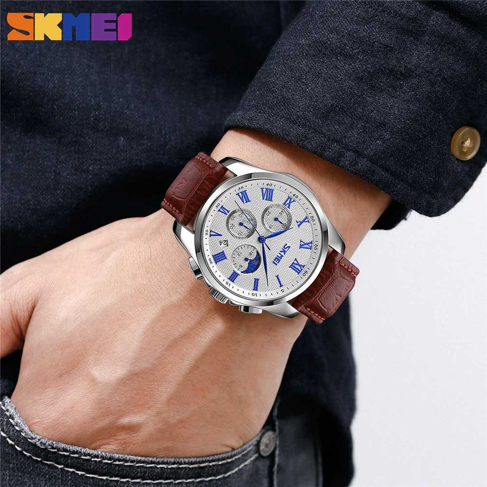 ARS - SKMEI Jam Tangan Analog Pria Strap Kulit - 9260