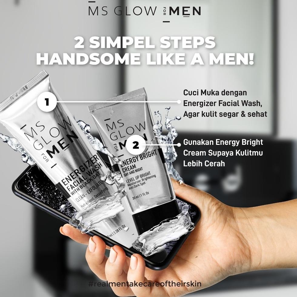 GRATIS ONGKIR MSGlowMen Skincare Cowok MS Glow For Men Gratis POUCH, Facial Wash, Serum, Spray Paket