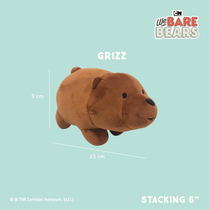 

We Bare Bears Stacking Plush / Boneka Tumpuk 6" Grizz