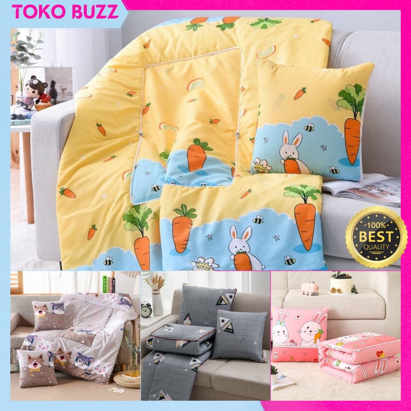 BALMUT Bantal Selimut Kepala Tidur Travel Dewasa Anak Bisa Lipat Bantal Tidur Karakter Lucu Murah HD-201