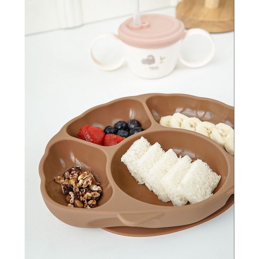 TGM Silicone Seashell Suction Plate - Piring MPASI With Suction Divided Mangkuk Mangkok Bowl Baby Bayi Sekat