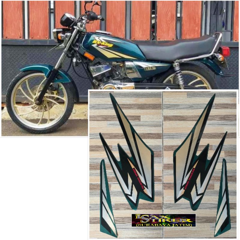striping original Yamaha RX KING hijau tua tahun 2002