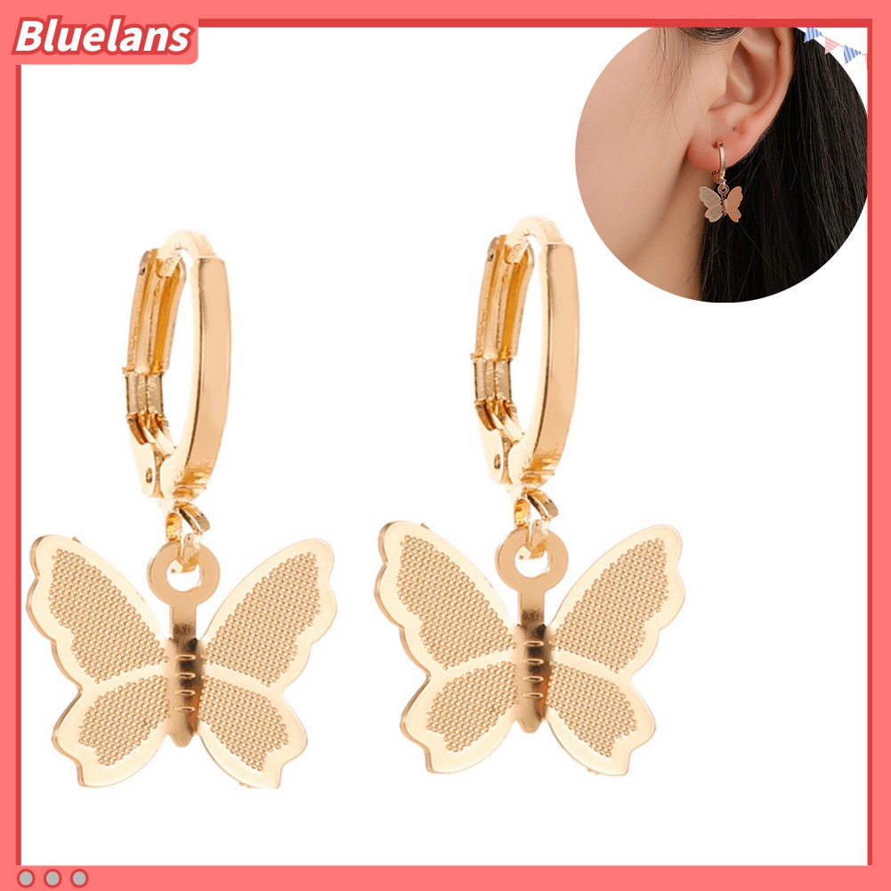 Anting Tindik Bentuk Kupu-Kupu Warna Matte Untuk Wanita