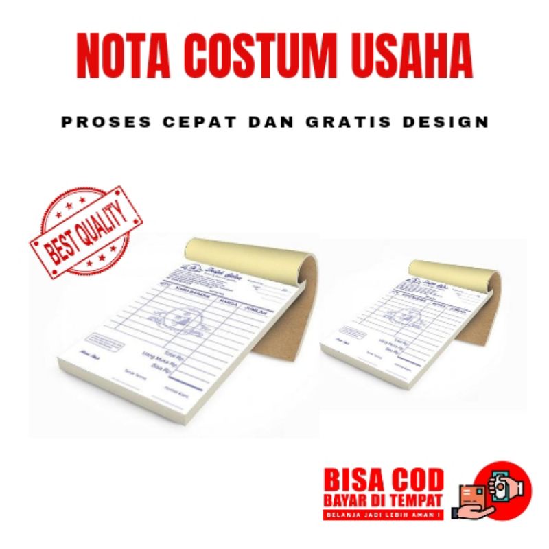 

NOTA COSTUM 2 PLAY (RANGKAP DUA) / 1 RIM NCR PUTIH + 1 RIM NRC WARNA
