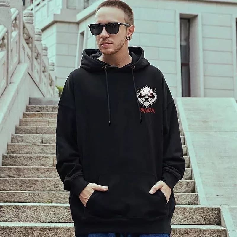 Sweater Hoodie PANDA RICH MOYAN FIRE Jumper Pria Wanita Bahan Fleece Tebal Ukuran S M L XL XXL XXXL
