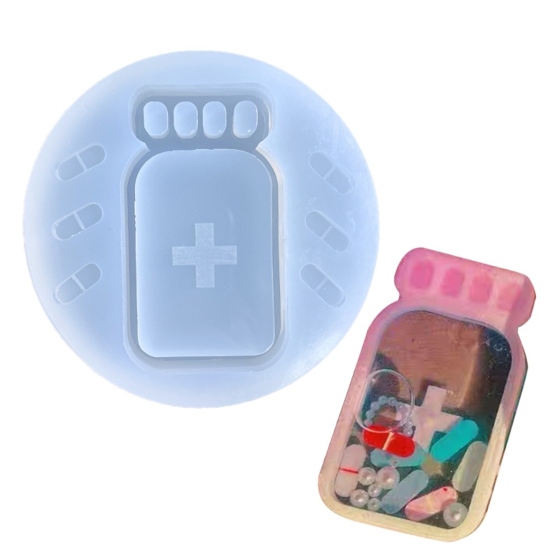 SIY Small Pill Bottle Shaped Quicksand Moulds Cartoon Silicone Molds Hand-making Moulds DIY Accessories for Hand-making