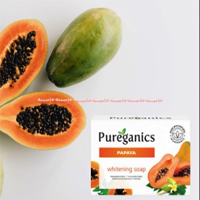 Kojie-San Pureganics Papaya Whitening Soap 135gr Sabun Kojiesan Pepaya Untuk Mencerahkan Memutihkan Kulit Kojie San Koji San Pure Organic Bahan Pepaya Orange Papaya Soap