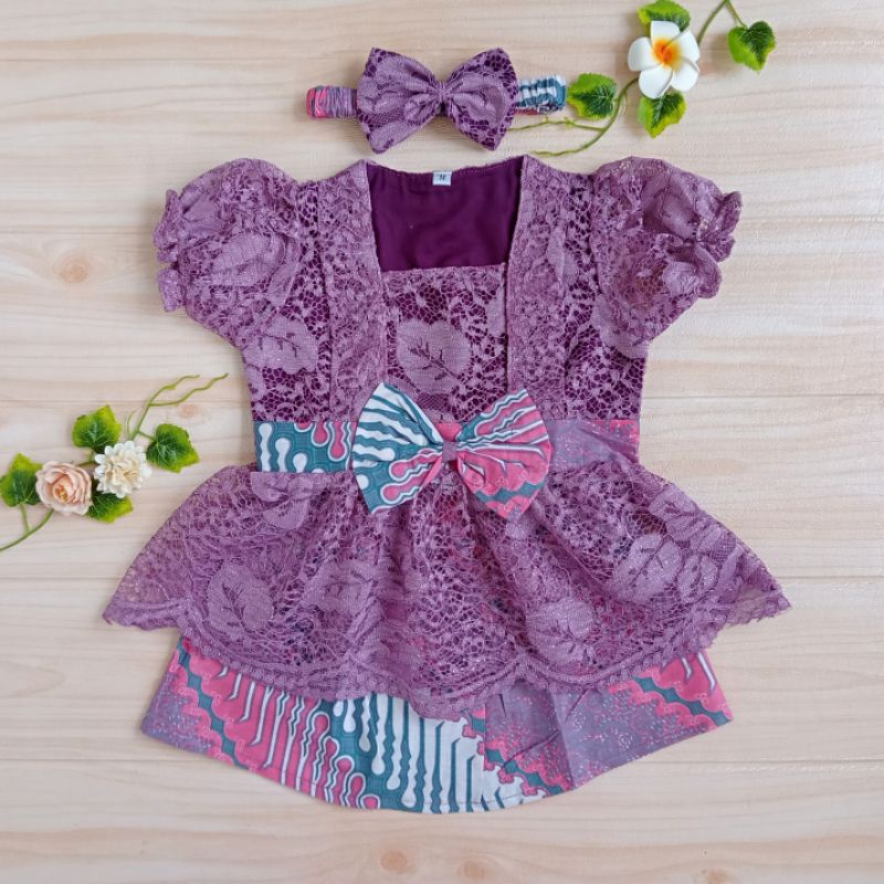 Kebaya Bayi / Kebaya Anak Perempuan / Kebaya Anak Kinan warna Dusty Purple