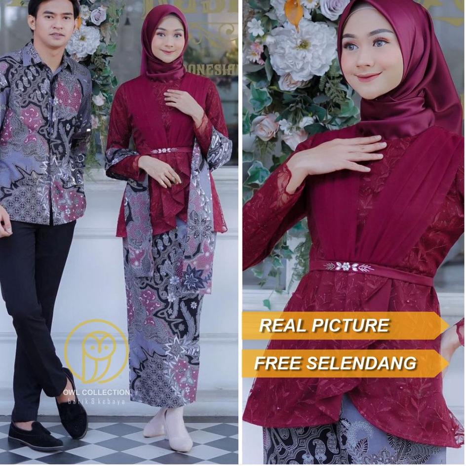 Batik Couple Kebaya Couple Kebaya Modern Kebaya Tunangan Lamaran Baju Wisuda Batik Brukat2022 • BHR.