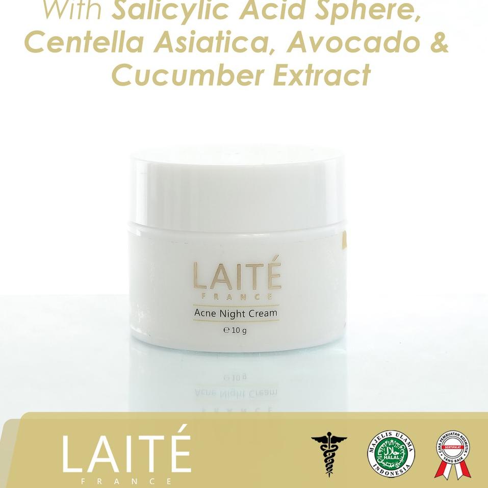 Penawaran Terbaik--Acne Night Cream Laite / Krim Malam Jerawat & Kulit Berminyak / Skincare Dokter /