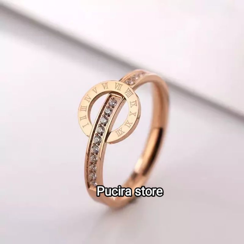 cincin titanium perhiasan wanita anti luntur