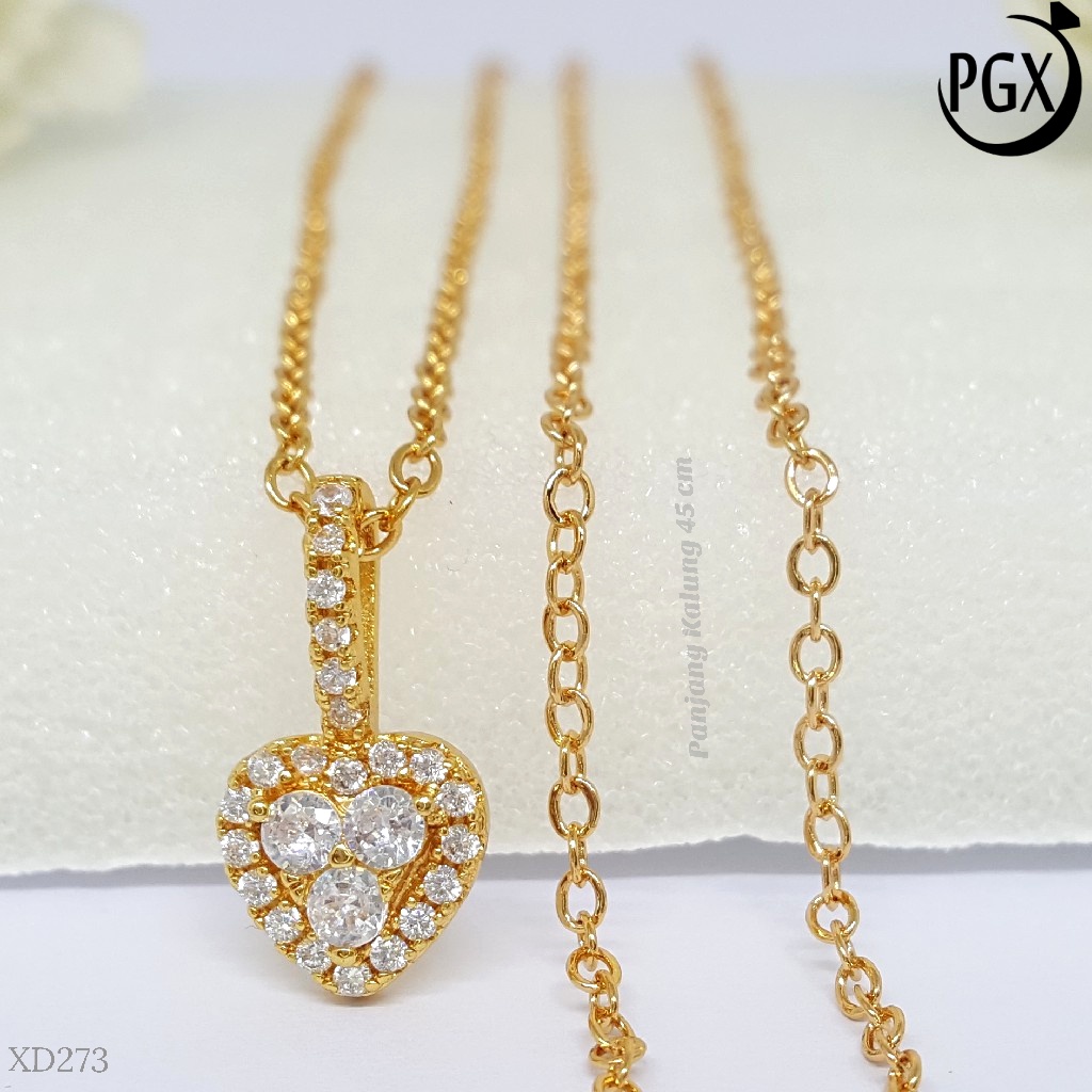 PGX Kalung Wanita Xuping Aksesoris Fashion Perhiasan Lapis Emas XD273