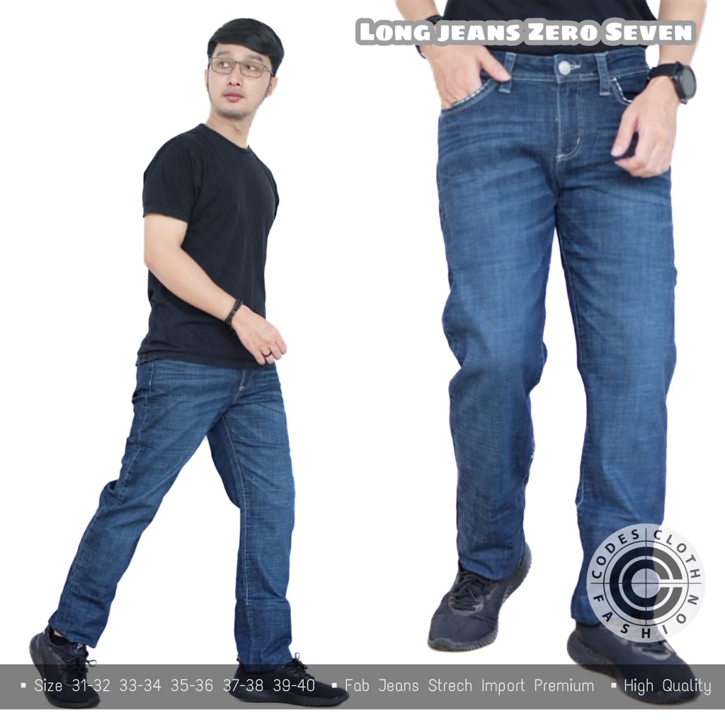 Celana Panjang Jeans Pria Warna Darkblue