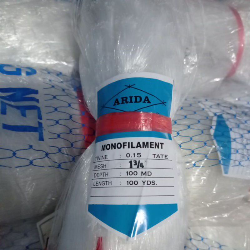 Jaring Ikan Arida 0.15 1¾ inchi 100md/100yds tate Jaring Ikan Senar Pukat ikan jaring arida jaring i