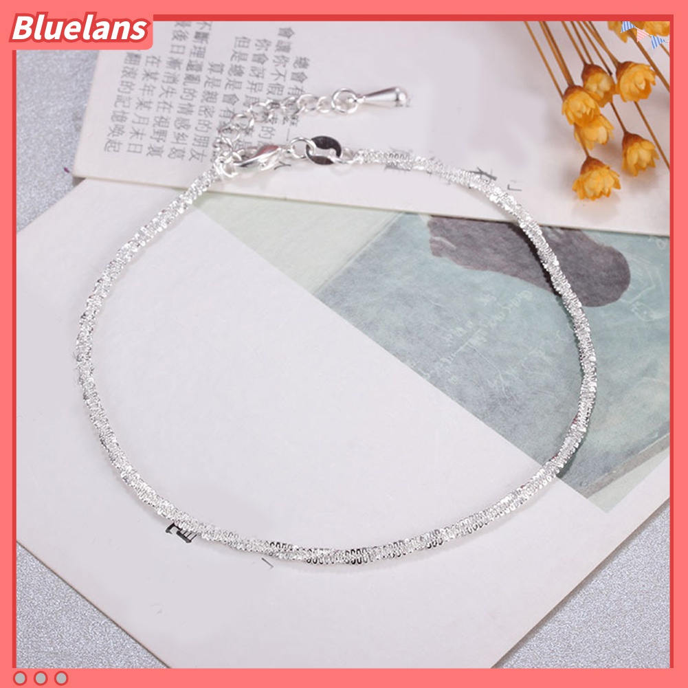 Gelang Kaki Rantai Lapis Silver Untuk Wanita