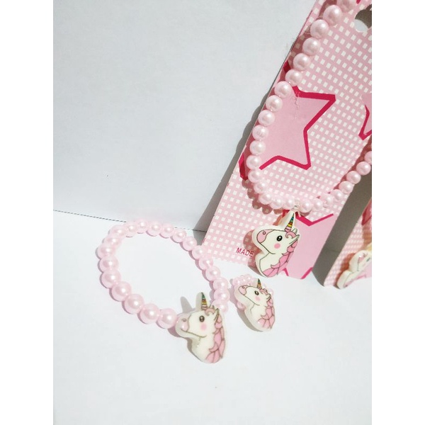 CPM06 Kalung Gelang Cincin Plastik Mix Kepala Unicorn