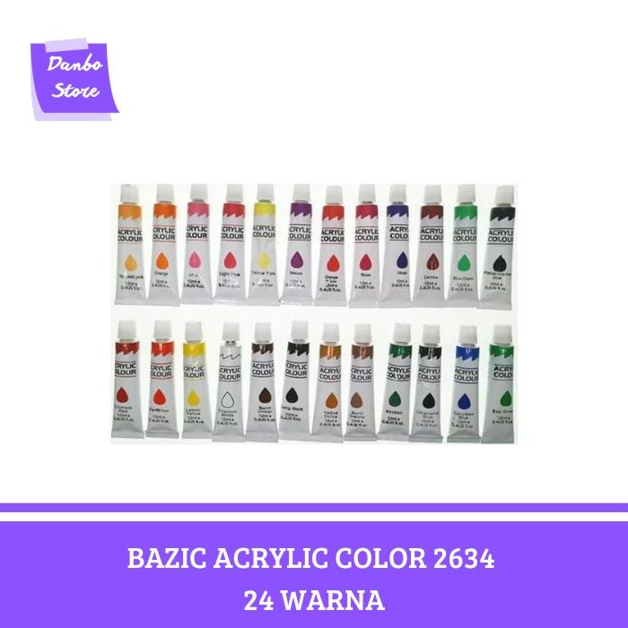 

Cat Akrilik Bazic Acrylic Color 24 Warna